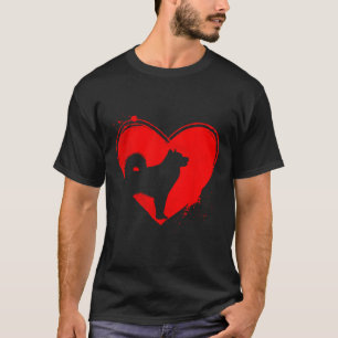 Alaskan Malamute Dog Heart Shape Valentine Dog Lov T-Shirt