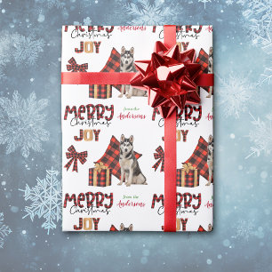 Alaskan Malamute Dog Holiday Tree Wrapping Paper