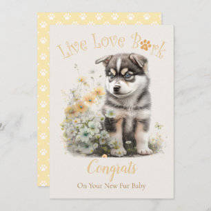 Alaskan Malamute Dog Mum Floral Adoption Card