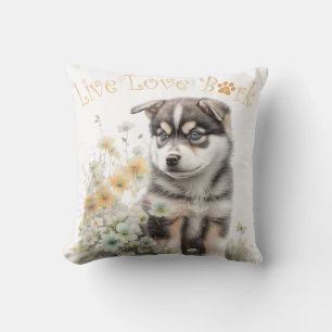Alaskan Malamute Dog Mum Floral Cushion