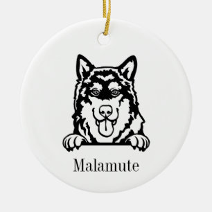 Alaskan Malamute dog ornament