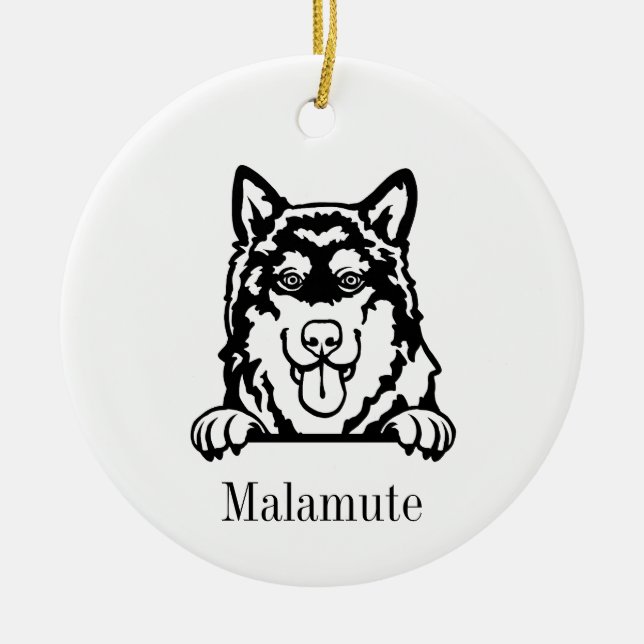 Alaskan Malamute dog ornament (Front)