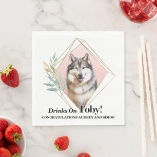Alaskan Malamute Dog Photo Wedding Napkin