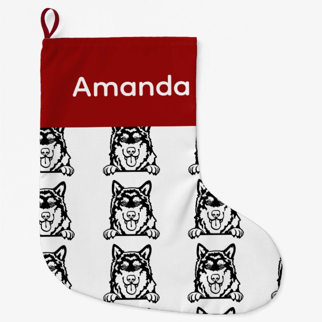 Alaskan Malamute dog socks Customised dog Socks  (Front)