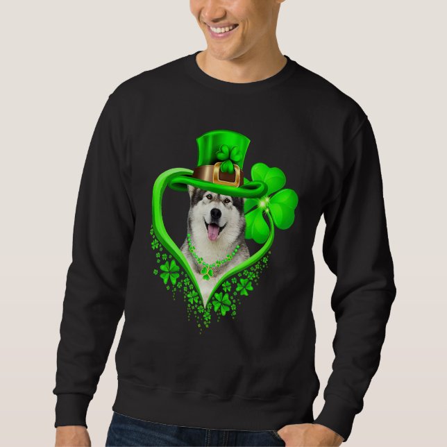 Alaskan Malamute Dog St Patricks Day Lover Irish S Sweatshirt (Front)