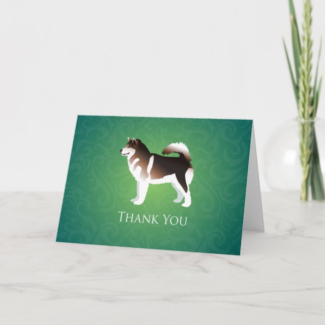 Alaskan Malamute Dog Thank You Card (Front)