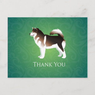 Alaskan Malamute Dog Thank You Design Postcard