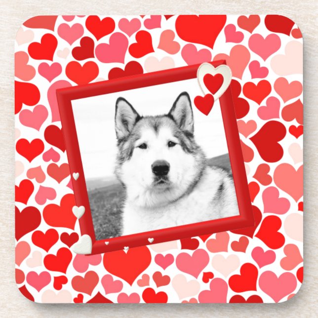 Alaskan Malamute Dog Valentines Heart Coaster (Front)