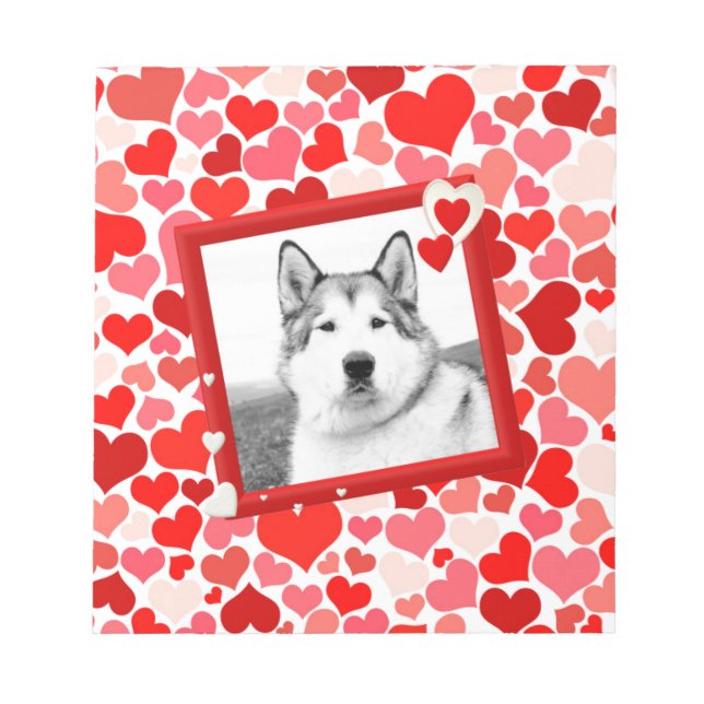Alaskan Malamute Dog Valentines Heart Notepad (Front)