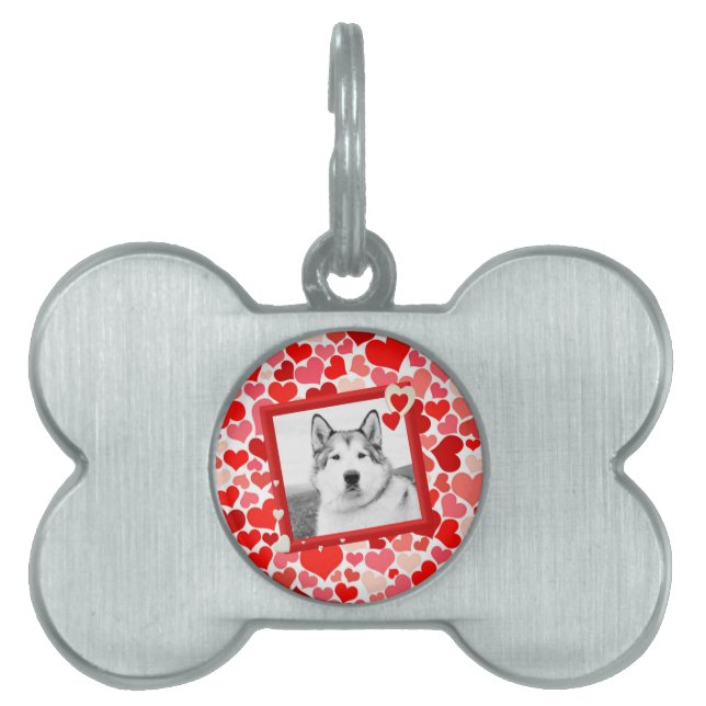 Alaskan Malamute Dog Valentines Heart Pet Tag (Front)