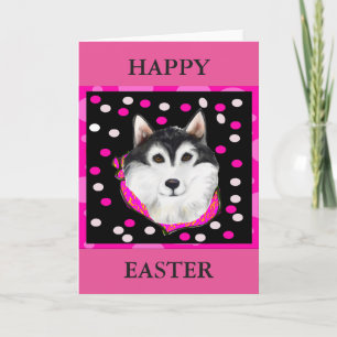 Alaskan Malamute Easter Holiday Card