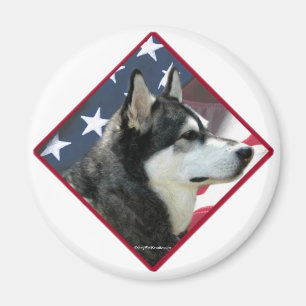 Alaskan Malamute Flag 2 Magnet
