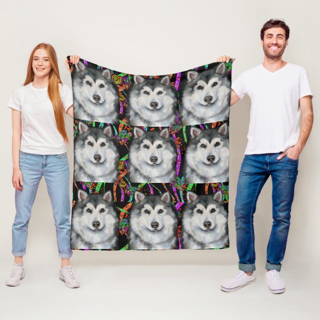 Alaskan Malamute  Fleece Blanket (In Situ)