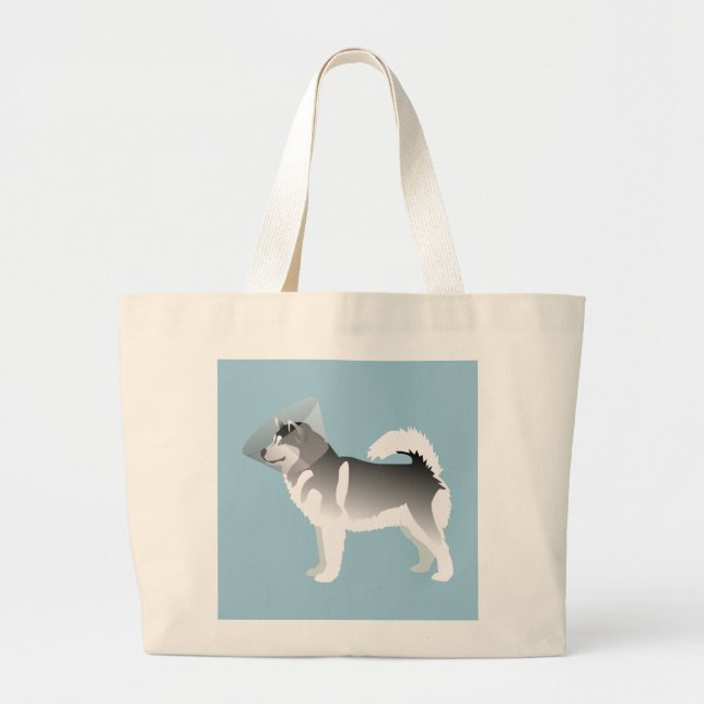Alaskan Malamute Get Well Soon Design Large Tote Bag (Front)
