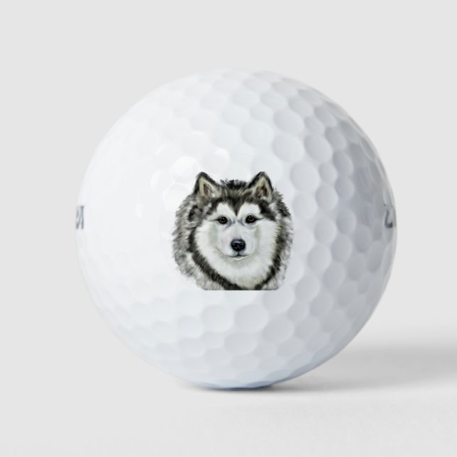 Alaskan Malamute   Golf Balls (Front)