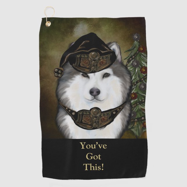 Alaskan Malamute  Golf Towel (Front)