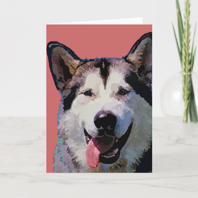Alaskan Malamute  Greeting Cards (Front)