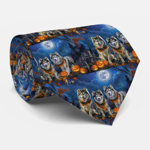 Alaskan Malamute Halloween Spooky Tie
