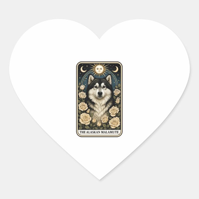 Alaskan Malamute Heart Sticker (Front)