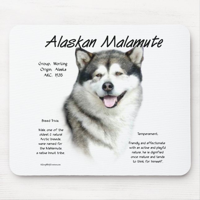 Alaskan Malamute History, All about Malamutes Mouse Pad (Front)