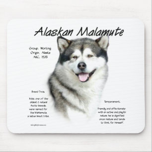 Alaskan Malamute History Design Mouse Pad