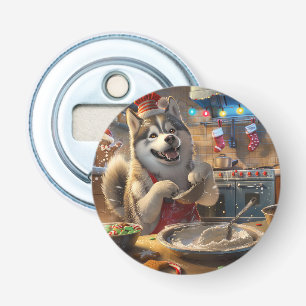 Alaskan Malamute Holiday Baking: Festive Christmas Bottle Opener