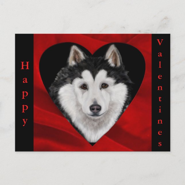 Alaskan Malamute Holiday Postcard (Front)