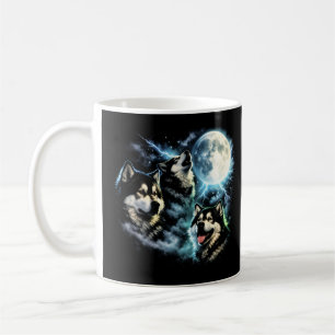 Alaskan Malamute Howling at the Moon Arctic Dog Coffee Mug