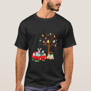 Alaskan Malamute Hunt Eggs Tree Vintage Truck East T-Shirt