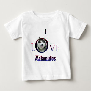 Alaskan Malamute I Love Baby T-Shirt
