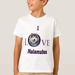 Alaskan Malamute I Love T-Shirt