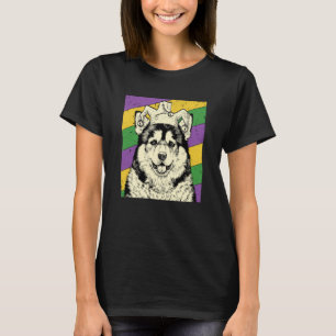 Alaskan Malamute Jester Mardi Gras Dog Mom or Dad T-Shirt
