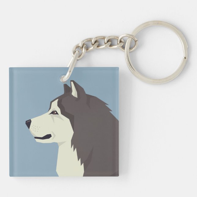Alaskan Malamute Key Ring (Back)
