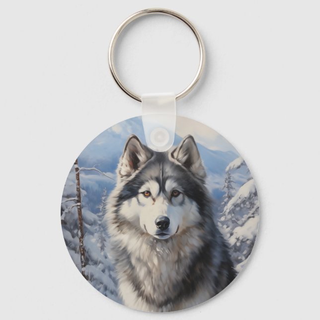 Alaskan Malamute Key Ring (Front)