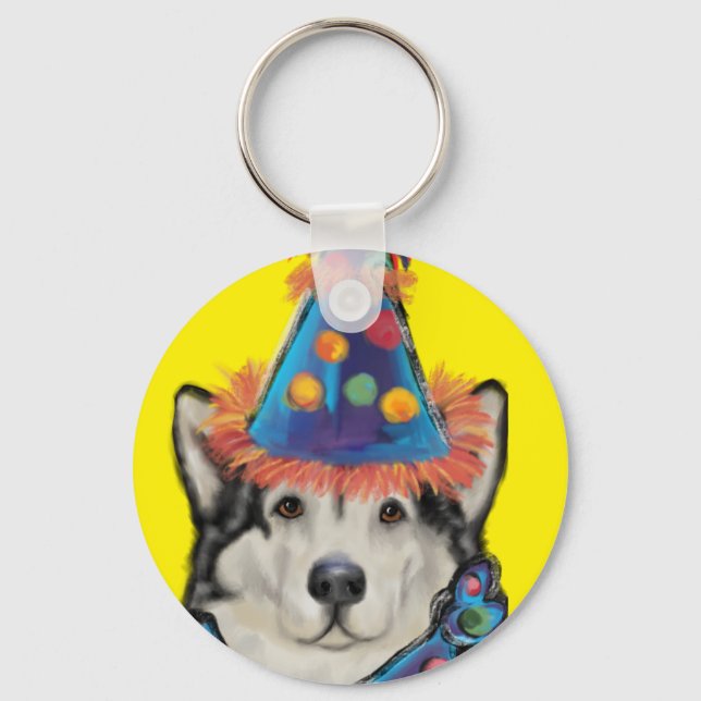 Alaskan Malamute  Key Ring (Front)