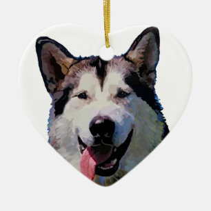 Alaskan Malamute "Kiska"  Heart Ornament
