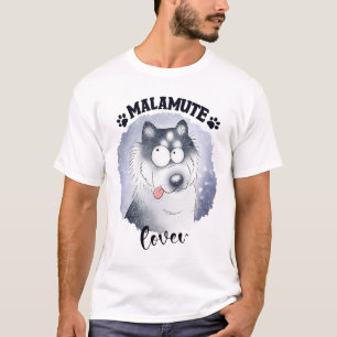 Alaskan Malamute Lover Cute Watercolor Dog Breed  T-Shirt