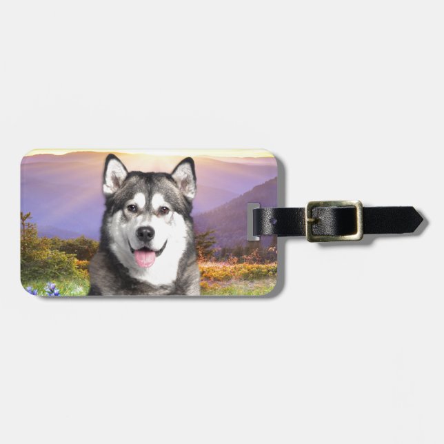 Alaskan Malamute Luggage Tag (Front Horizontal)