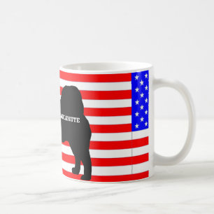 alaskan malamute name silo on flag coffee mug