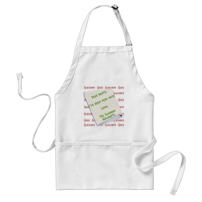 Alaskan Malamute Naughty Nice Standard Apron (Front)