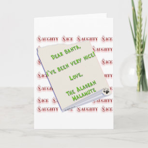 Alaskan Malamute Naughty or Nice Holiday Card