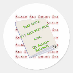 Alaskan Malamute Naughty or Nice - Sticker