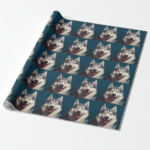 Alaskan Malamute New Year Wrapping Paper