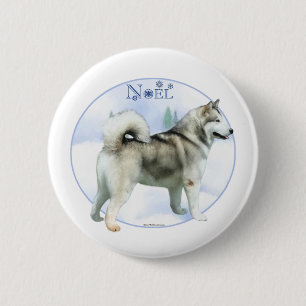 Alaskan Malamute Noel - Button