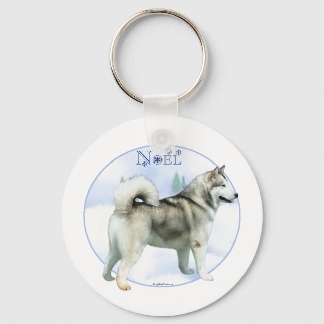 Alaskan Malamute Noel - Keychain (Front)