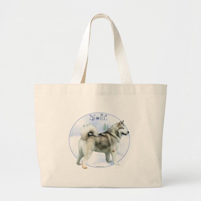 Alaskan Malamute Noel Large Tote Bag (Front)