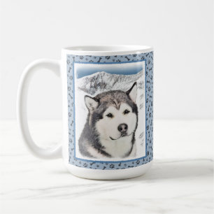 Alaskan Malamute Painting - Cute Original Dog Art Coffee Mug