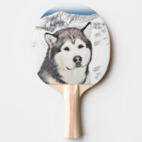 Alaskan Malamute Painting - Cute Original Dog Art