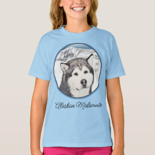 Alaskan Malamute Painting - Cute Original Dog Art  T-Shirt