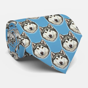 Alaskan Malamute Portrait Necktie – Cool Dog Lover